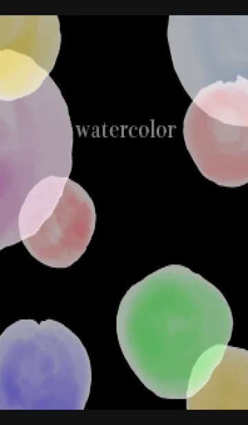 [LINE着せ替え] 淡い水彩の円2 黒色の画像1