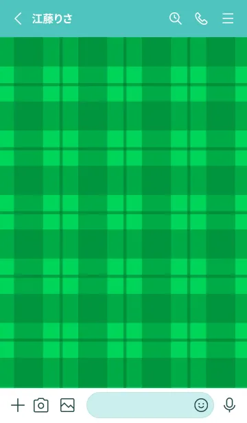 [LINE着せ替え] 緑チェックの着せかえ/ビリジアンの画像2
