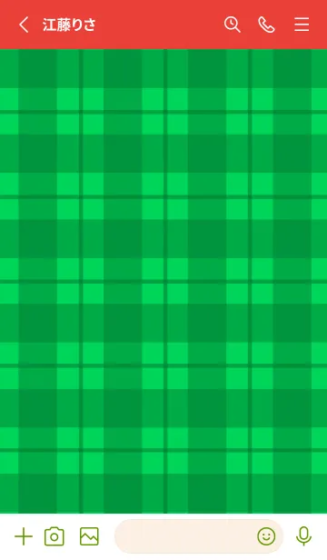 [LINE着せ替え] 緑チェックの着せかえ/レッド/グリーンの画像2