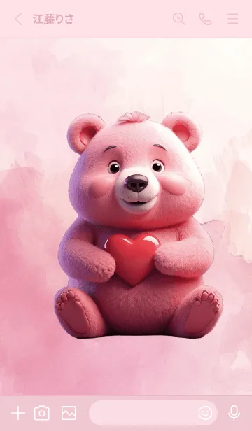 [LINE着せ替え] pink bear theme theme(JP)の画像2