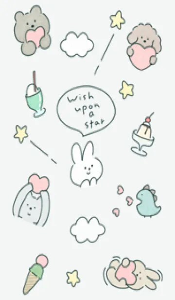 [LINE着せ替え] bluegreen♡with love06_1の画像1