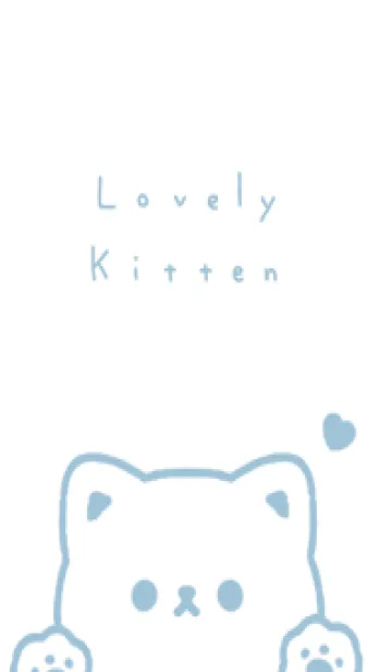 [LINE着せ替え] ふんわりねこさん。水色と白の画像1