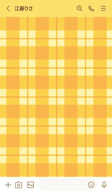 [LINE着せ替え] オレンジチェック/イエロー/レッドの画像2