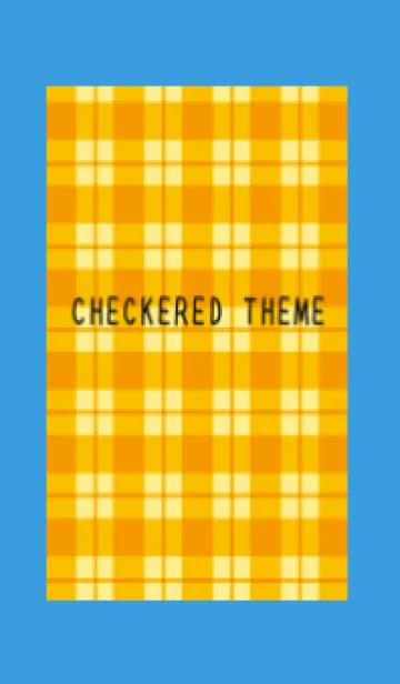 [LINE着せ替え] オレンジチェック/ブルー/イエローの画像1