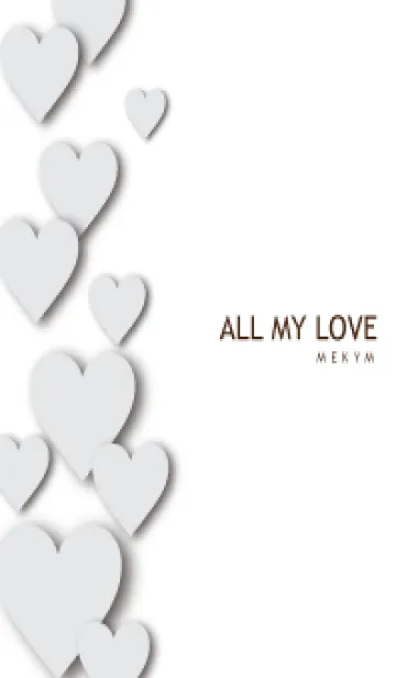 [LINE着せ替え] ALL MY LOVE-WHITE GRAY HEART 21の画像1