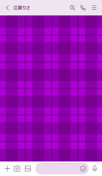 [LINE着せ替え] 紫チェックの着せかえ/ライトパープルの画像2