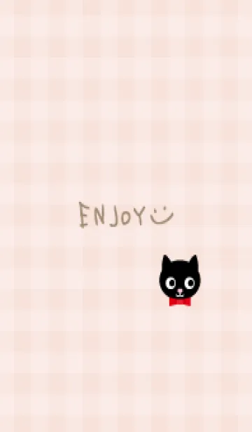 黒猫 チェック柄11の着せ替えメイン画像