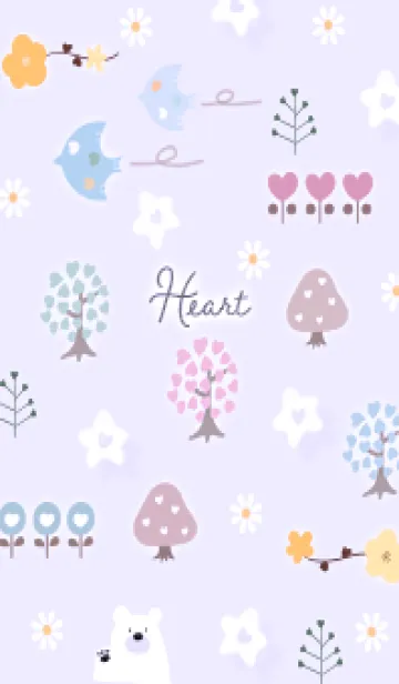 [LINE着せ替え] purple♡ハートの花12_1の画像1