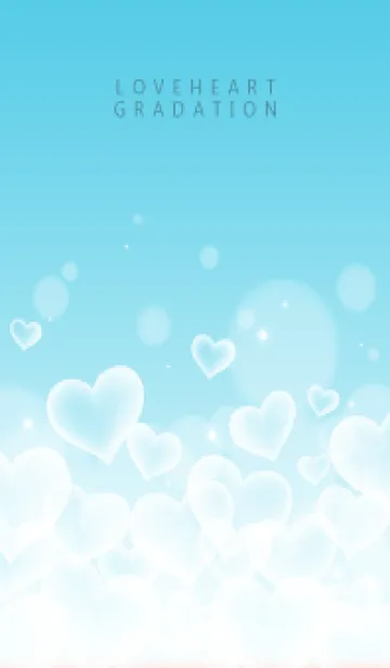 [LINE着せ替え] LOVE HEART GRADATION Blue&White 20の画像1