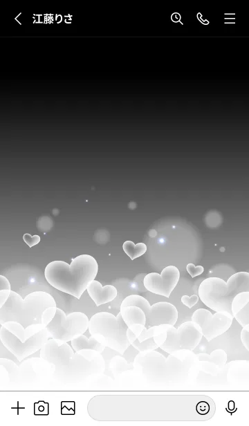 [LINE着せ替え] LOVE HEART GRADATION Black 3の画像2