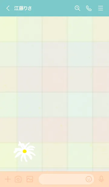 [LINE着せ替え] チェック柄 マーガレット3の画像2