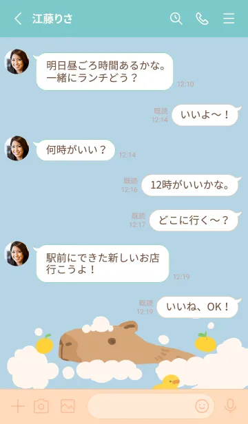 [LINE着せ替え] カピバラ風呂の画像3