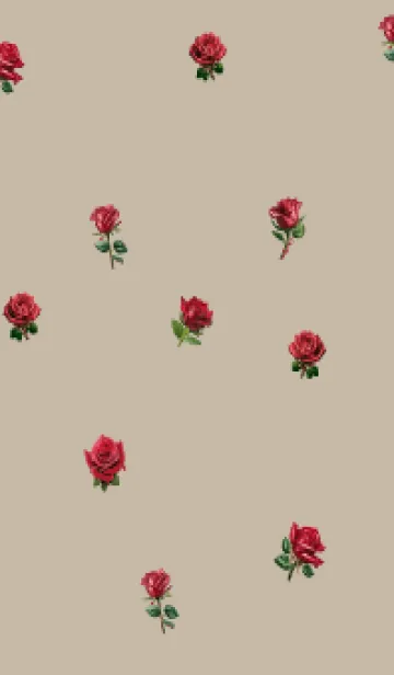 [LINE着せ替え] red & beige ちりばめられた薔薇の画像1