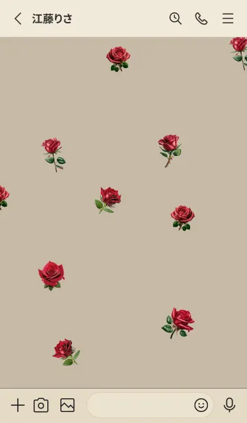 [LINE着せ替え] red & beige ちりばめられた薔薇の画像2