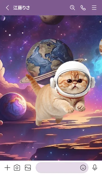 [LINE着せ替え] Exotic Shorthair In Galaxy Theme (JP)の画像2