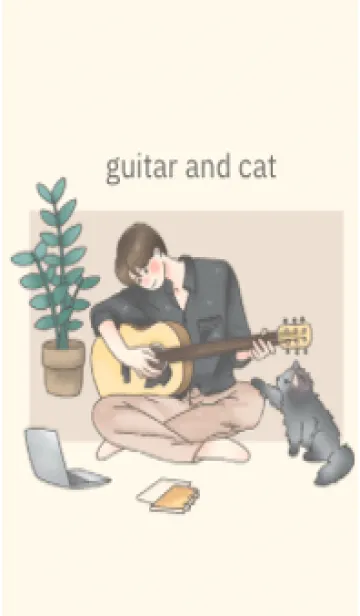 [LINE着せ替え] guitar and catの画像1