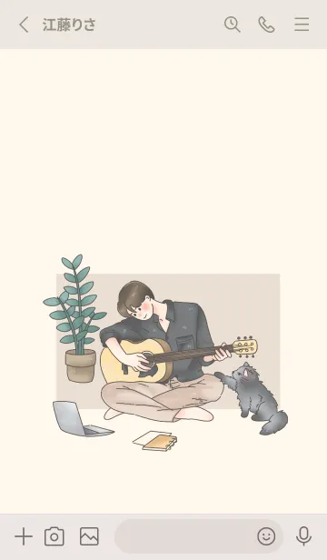 [LINE着せ替え] guitar and catの画像2