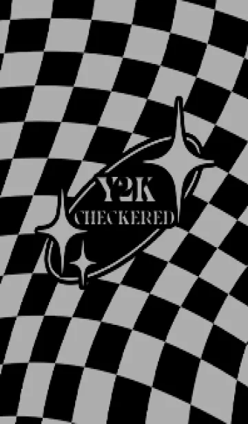 [LINE着せ替え] ✦ Y2K CHECKERED ✦ 02 GRAY ✦の画像1