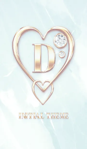 [LINE着せ替え] 【 D 】 Heart Charm & Initial - Blue 2の画像1