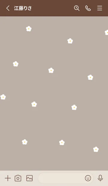 [LINE着せ替え] flower pattern_greige2の画像2
