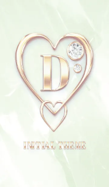 [LINE着せ替え] 【 D 】 Heart Charm & Initial - Greenの画像1