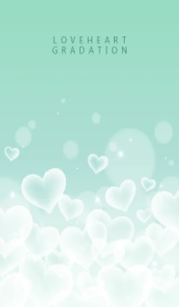 [LINE着せ替え] LOVE HEART GRADATION Emerald&White 20の画像1