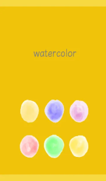 [LINE着せ替え] 淡い水彩の円 黄色の画像1