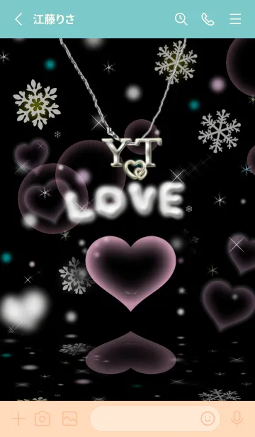 [LINE着せ替え] イニシャル33 Y&T  LOVE＆ハートの画像2