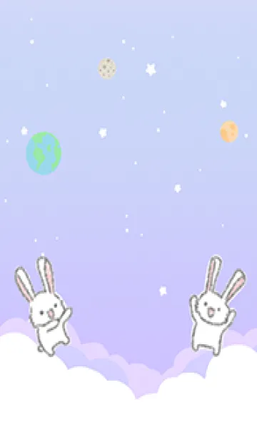 ウサギと紫の空間の着せ替えメイン画像