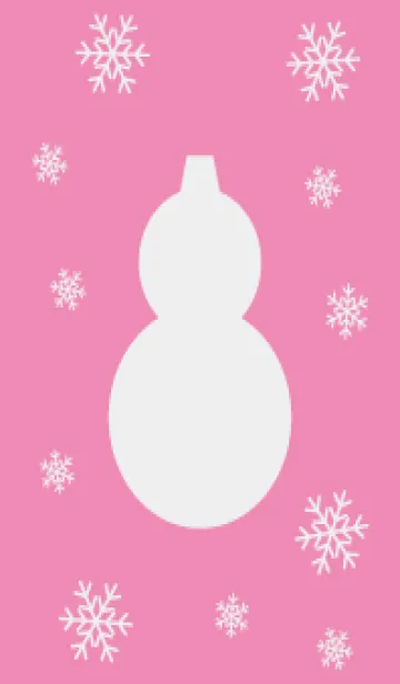 [LINE着せ替え] ピンク色スノーマン（雪だるま）着せかえの画像1