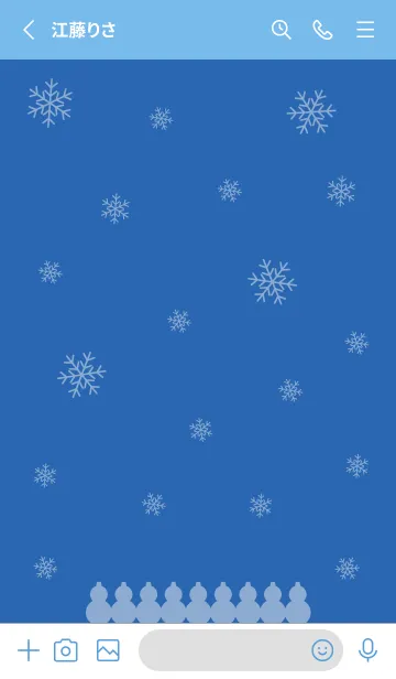 [LINE着せ替え] 青色スノーマン（雪だるま）着せかえの画像2
