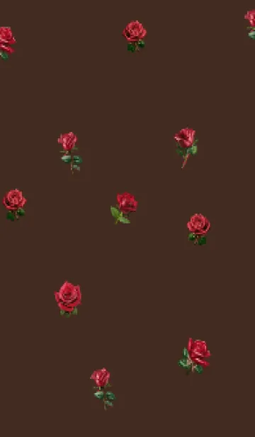 [LINE着せ替え] brown ちりばめられた薔薇の画像1
