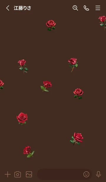 [LINE着せ替え] brown ちりばめられた薔薇の画像2