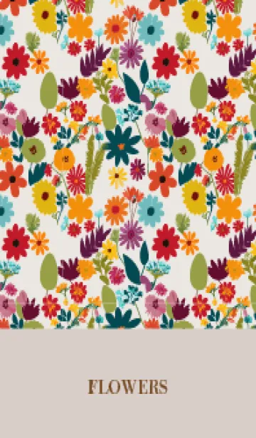 [LINE着せ替え] beige & gray いろんな花の画像1