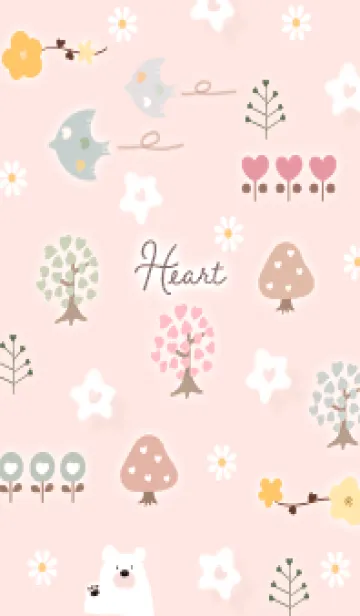 [LINE着せ替え] babypink♡ハートの花09_1の画像1