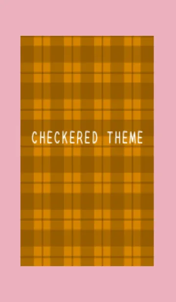 [LINE着せ替え] ブラウンチェックの着せかえ/ローズピンクの画像1