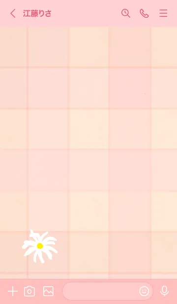 [LINE着せ替え] チェック柄 マーガレット9の画像2