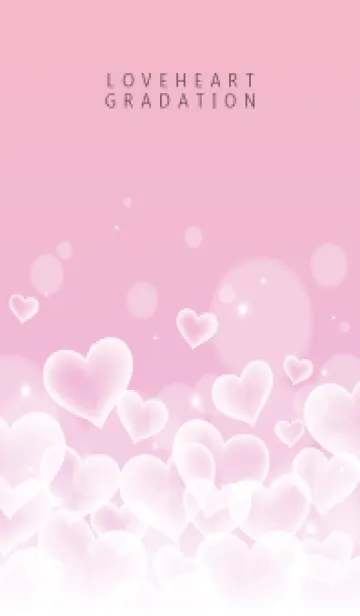 LOVE HEART GRADATION Pink&White 20の着せ替えメイン画像