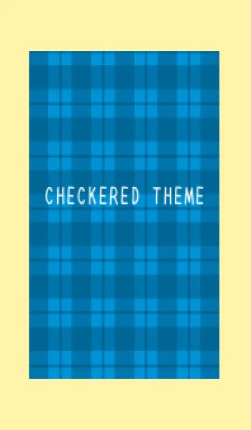 [LINE着せ替え] 青チェックの着せかえ/ライトイエローの画像1