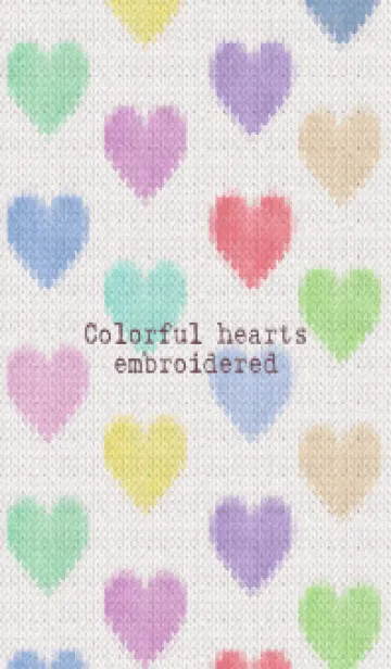 [LINE着せ替え] Colorful hearts embroidered 49の画像1