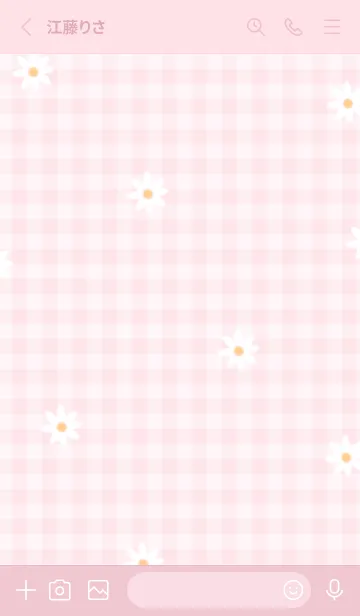 [LINE着せ替え] pinkデイジーとチェック10_1の画像2