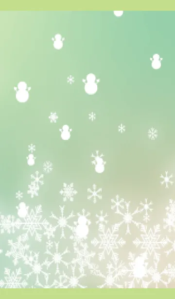 雪と雪だるまのシルエット モスグリーン色の着せ替えメイン画像
