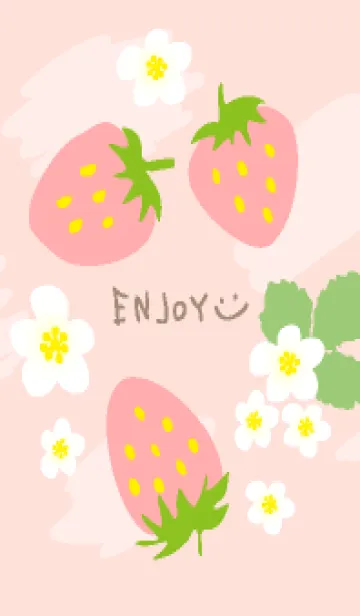 [LINE着せ替え] ピンクいちごと花11の画像1