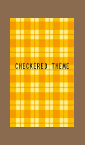 [LINE着せ替え] オレンジチェックの着せかえ/ブラウンの画像1