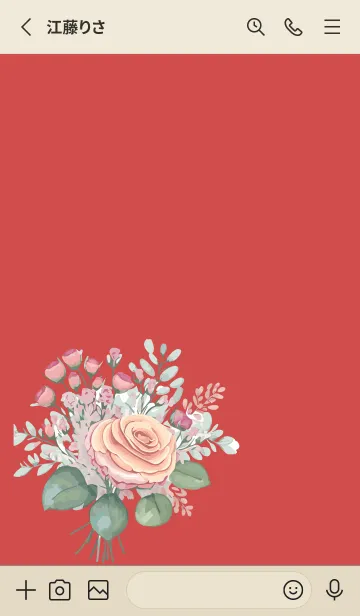 [LINE着せ替え] red & beige 薔薇のブーケの画像2