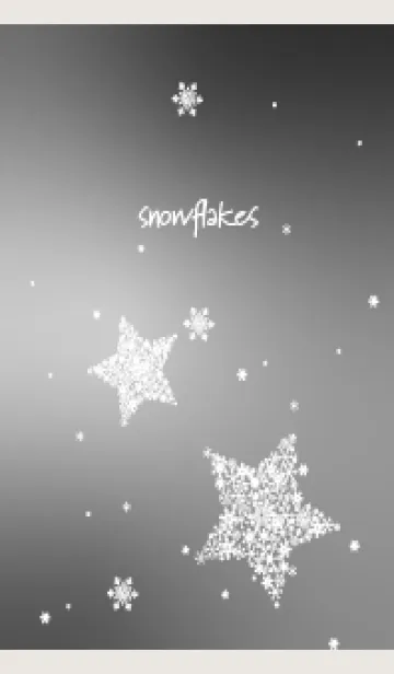 [LINE着せ替え] 雪の結晶の星 ベージュと灰色の画像1