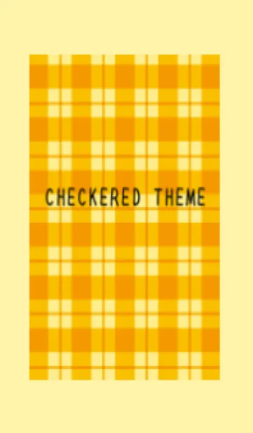 [LINE着せ替え] オレンジチェック/ライトイエローの画像1