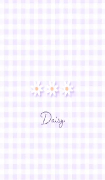 [LINE着せ替え] purpleデイジーとチェック12_1の画像1