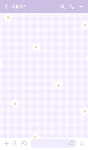 [LINE着せ替え] purpleデイジーとチェック12_1の画像2