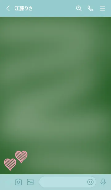 [LINE着せ替え] 幸運ハートの黒板/くすみミントグリーンの画像2